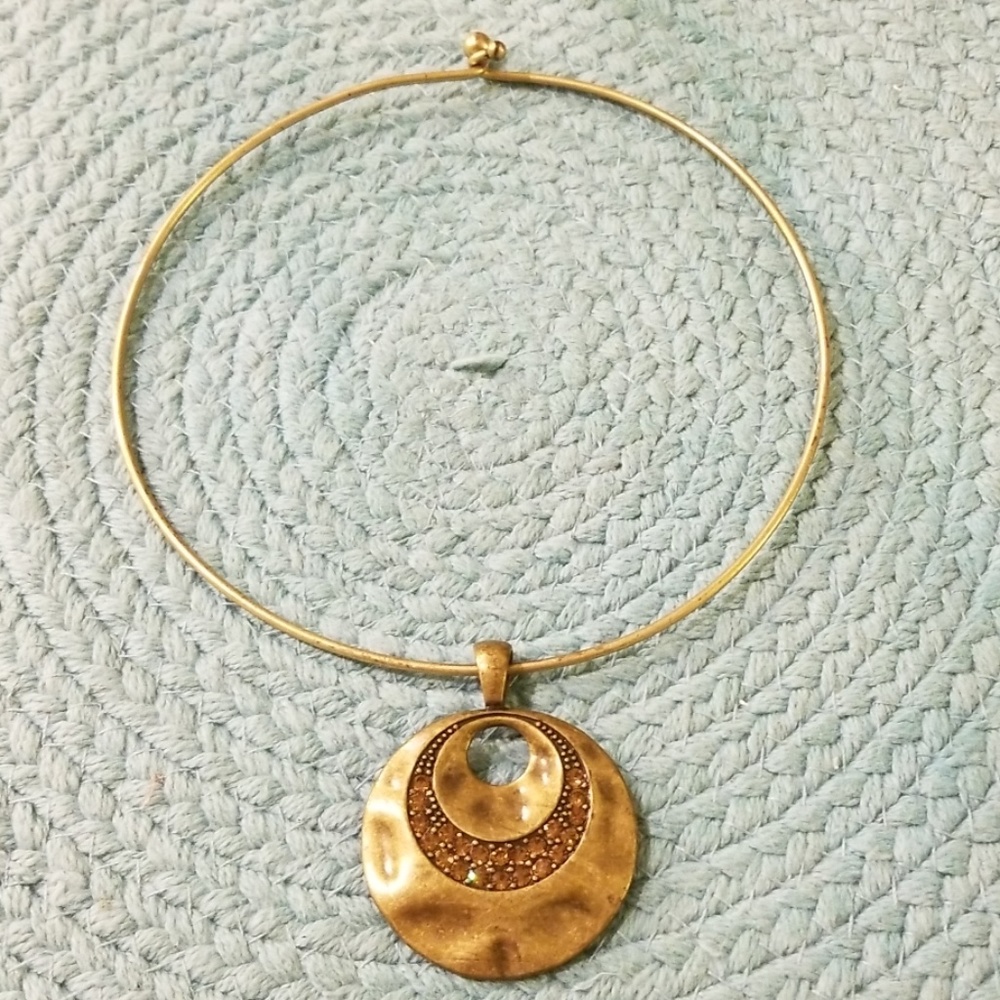 Lia Sophia Broze Rubbed Necklace